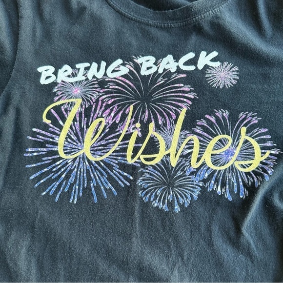 Etsy Graphic Tee Disney Fireworks Bring Back Wishes Small T-Shirt Black Top - Picture 2 of 9